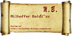 Milhoffer Balázs névjegykártya