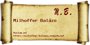 Milhoffer Balázs névjegykártya