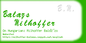 balazs milhoffer business card